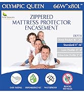 olympic queen size bed 66x80 zippered bed bug mattress encasements protectors