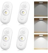 GLARESBOT LED Motion Sensor Puck Lights, Small Rechargeable Under Cabinet Light, Dimmable Dayligh...
