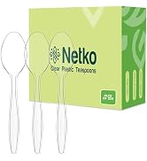 Clear Plastic Teaspoons 300 - Disposable Tablespoons Heavy Duty | Cutlery Plastic Utensils Bulk |...