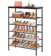 Tajsoon 6 Tier Shoe Rack Organizer for 20-24 Pairs of Shoes, Metal Mesh Shoe Shelf for Closet, In...