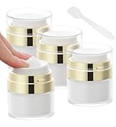 Segbeauty 0.5oz Small Travel Containers for Creams,Pack of 4 Airless Pump Jars 15ml Refillable Go...