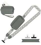 YFWE Clip and Go Strap for Phone with Wallet Crossbody, Adjustable Phone Lanyard with Detachable ...