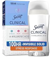 Secret Clinical Strength 100HR Sweat & Odor, Stress Response Invisible Solid Antiperspirant Deodo...