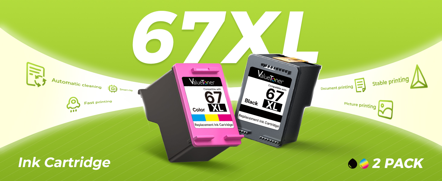 67XL ink cartridges black/color combo pack