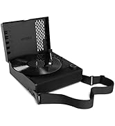 Victrola Revolution GO 3-Speed Bluetooth Portable Record Player with Built-in Speakers | Black VS...