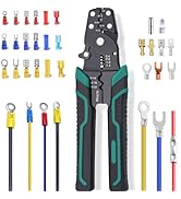 Tnisesm Wire Crimping Tool 26-10 AWG, Crimping Pliers with Stripper Cutter for Open Barrel Termin...