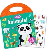 Portable Jelly Quiet Busy Sticker Book, Animal Reusable Sticker Books for Kids, Toddler Sticker A...