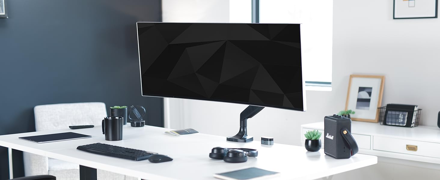 Pneumatic Arm Ultrawide Monitor Desk Mount
