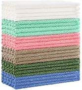Kitinjoy 24 Pack Kitchen Dish Cloths, Super Soft and Absorbent Dish Cloths, Coral Velvet Microfib...