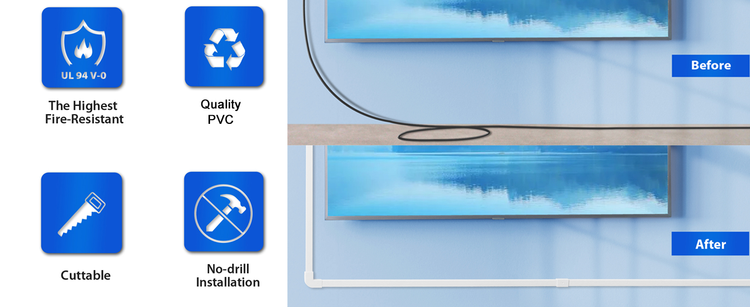 Wall cord cover kit