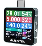USB C Tester Power Meter, 48V 12A Type-C PD Tester Digital Multimeter, Power Voltage and Current ...