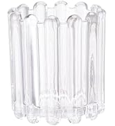 Tiita Glass Makeup Brush Holder Organizer - Crystal Clear Desktop Stationery Storage for Cosmetic...