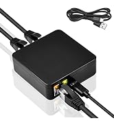 Poyiccot RJ45 Ethernet Splitter 1000mbps, Ethernet Splitter High Speed, LAN Splitter with USB Pow...