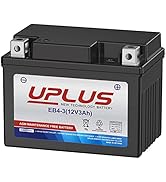 UPLUS YTX4L-BS Motorcycle Battery, EB4-3 12V 3Ah SLA Batteries Maintenance Free Scooter ATV AGM B...