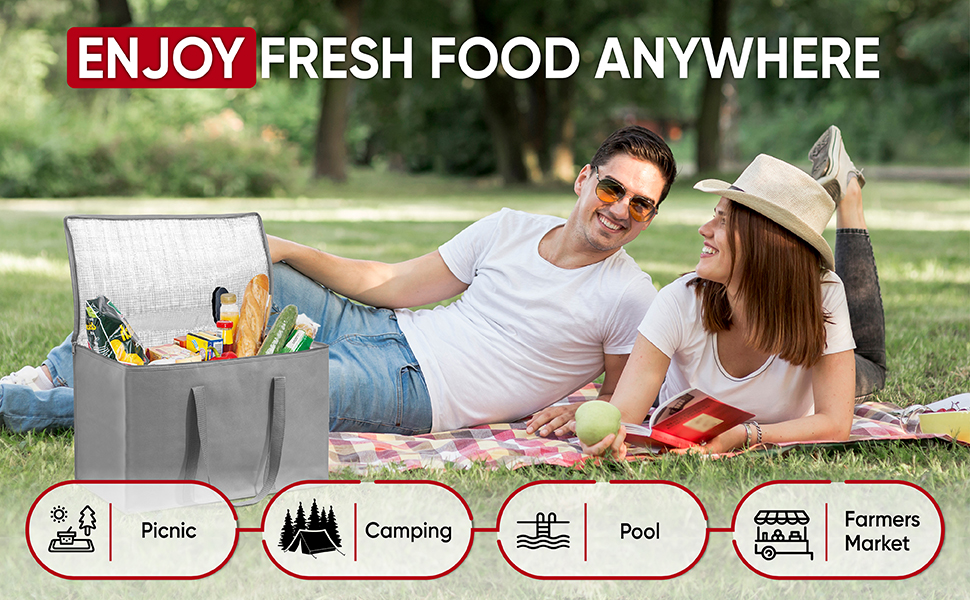 reusable grocery bags insulated grocery bags food delivery bag