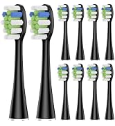 Proflex Replacement Brush Heads 10 Pack Compatible with AquaSonic Black Series, Vibe Series, Blac...