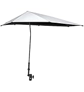 Prospo Adjustable Beach Umbrella with Universal Clamp, Portable UPF 50+ UV Protection Umbrella fo...