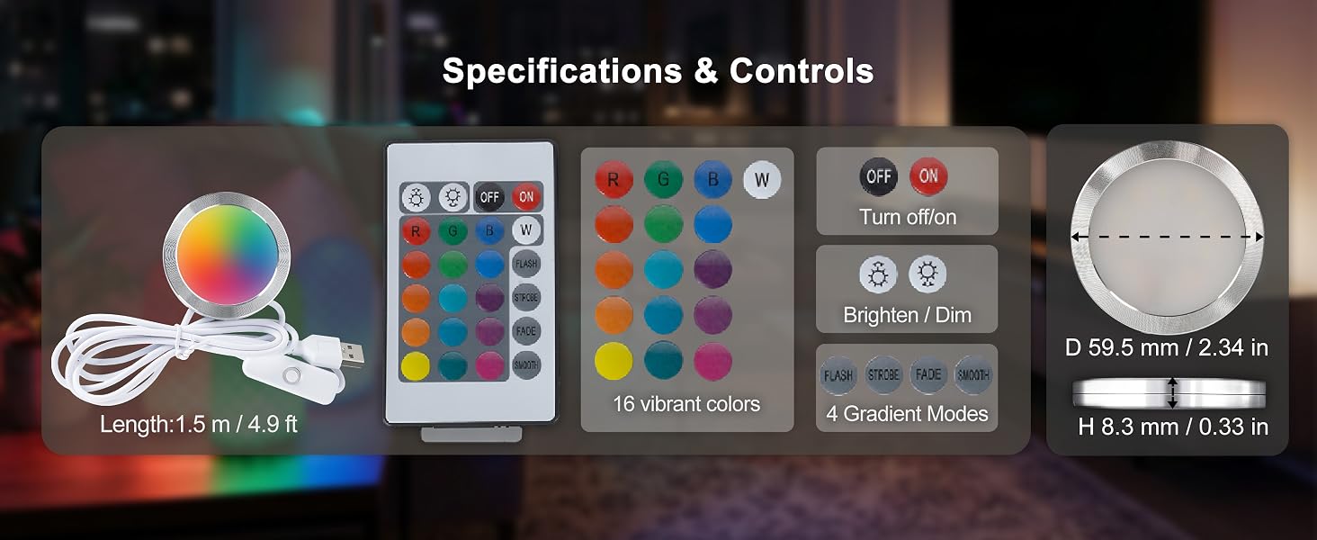 Length: 1.5 m/4.9 ft Infrared Remote Control
