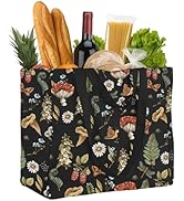 Miss Adola Large Canvas Grocery Tote Bag - Reusable Extra Large Shopping Shoulder Bags with 6 Inn...