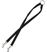 Black Double Dog Leash Lead,Adjustable Two Dog Leash Pet Traction Rope with D Coupler N Lead Coll...