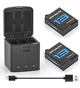 2 Pack Batteries fit for GoPro Hero 13, 3-Channel Battery Charger Station for Hero 13 Black