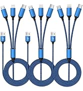 IDISON Multi Charging Cable(3Pack 4FT), 3 in 1 Charging Cable for Multiple Devices, USB-A Multi C...