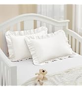 KKJIAF Cotton Toddler Pillowcase 13"x18" Set of 2, Soft & Breathable Toddler Pillow Cover, Envelo...