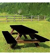 Picnic Table Cover with Bench Covers, Elastic Fitted Spandex Tablecloths for Rectangle Tables, St...