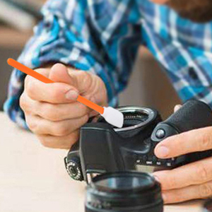 Camera sensor cleaning swab