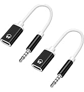 Galepromot 2Pcs 3.5mm Male to TypeC Female Audio Cable Cord 3.5mm Analog Cable Type-C Converter E...