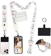 FUVLIFE Phone Lanyard Crossbody Wrist Strap, Adjustable Clip and Go Strap for Phone with Wallet C...
