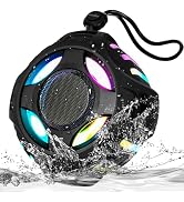 comiso Waterproof Speaker with Robust Bass, Shower Speaker with Dynamic Light, TWS Mode, Loud HD ...