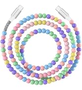 Jelanry 6FT USB-C to USB-C Fast Charging Cable Beaded &Data Sync Women Girl | Cute kawaii beaded ...