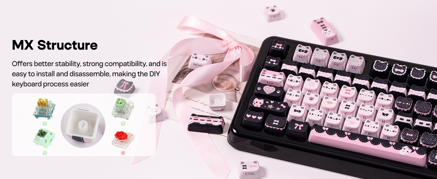 Meow Bow Keycaps