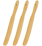 3Pcs Skinny Spurtle for Sourdough Starter, Wooden Spurtle Spatula for Cooking, Spreading, Reachin...