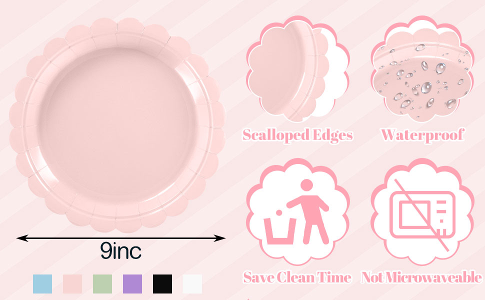 pink paper plates