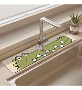 Faucet Mat for Kitchen Sink, 24 inch Long Kitchen Sink Splash Guard Behind Faucet, Faucet Absorbe...