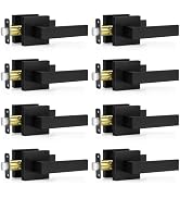 Plustool 8 Pack Matte Black Door Handles, Passage Door Levers for Hallway & Closet, Interior Keyl...