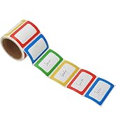MFLABEL Colorful Plain Name Tag Labels - 200 Stickers - 3 1/2 X 2 1/4