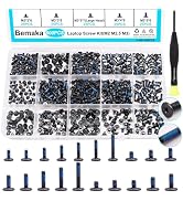 Bemaka 500PCS Laptop Screws Notebook Computer Screws Kit 20 Sizes Blue Nylok Screws M2 M2.5 M3 La...