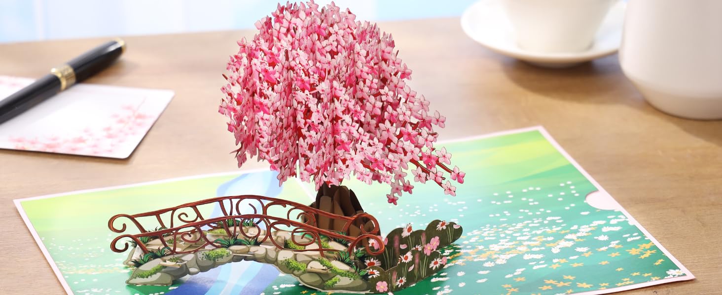 cherry blossom pop up card