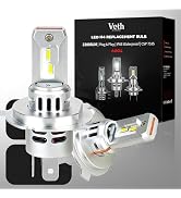 Veth Automotive H4 Replacement Light – 70W 6500K Cool White, 22000 Lumens, 1:1 Plug & Play, Long-...