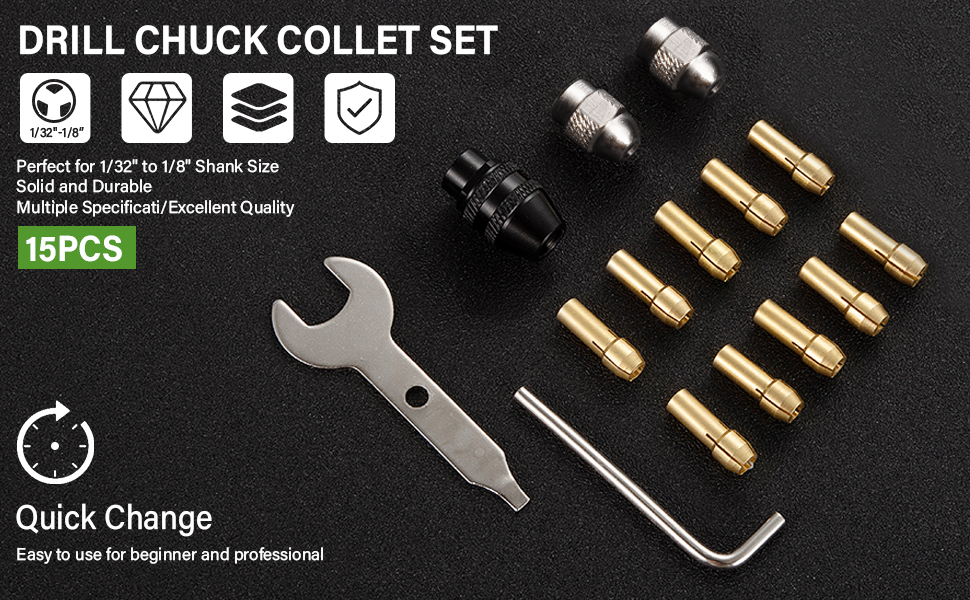 Drill Chuck Collet Set