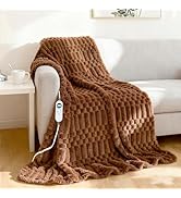 Eastsora Heated Blanket Flannel Throw Blanket, 50"*60" Electric Heating Blanket with ETL & FCC & ...