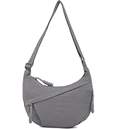 Sanxiner Crescent Crossbody Bags for Women Nylon Slouchy Sling Hobo Bag,Spacious Dumpling Shoulde...