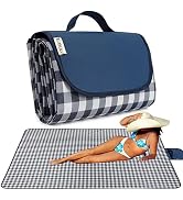 RUIBOLU Beach Blanket Large Picnic Blankets, Sandproof Beach Mat for 2-4 Adults Waterproof Quick ...