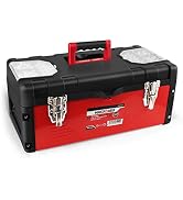 MAXPOWER Tool Box 17" Plastic & Metal Portable Organizer Tool Box for Tool or Craft Storage,Locki...