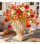 Der Rose 2Pcs UV Resistant Artificial Fall Petunia Flowers for Outdoors | Faux fall flowers with ...