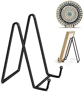 YCLYC 3 Pack 6-Inch Plate Holder Display Stand, Metal Plate Stands for Display + Black Plate Stan...