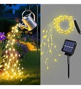 ANGMLN Solar Fairy String Lights Outside, 10 Strand 200 LEDs 8 Modes Watering Can Light for Outdo...